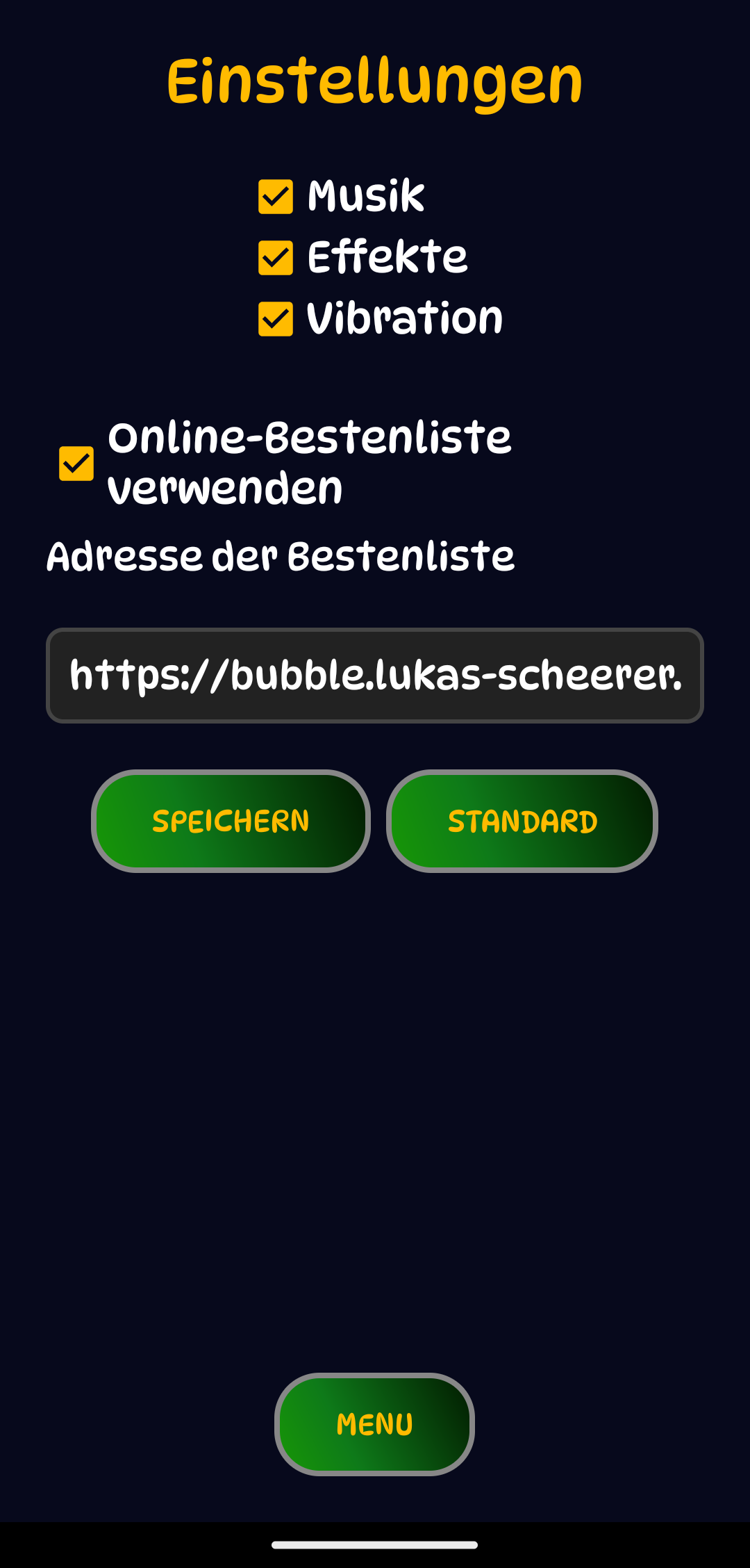 Bubble-Penetration-Spiel mit bunten Blasen und Sternen